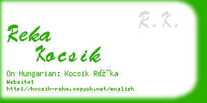 reka kocsik business card